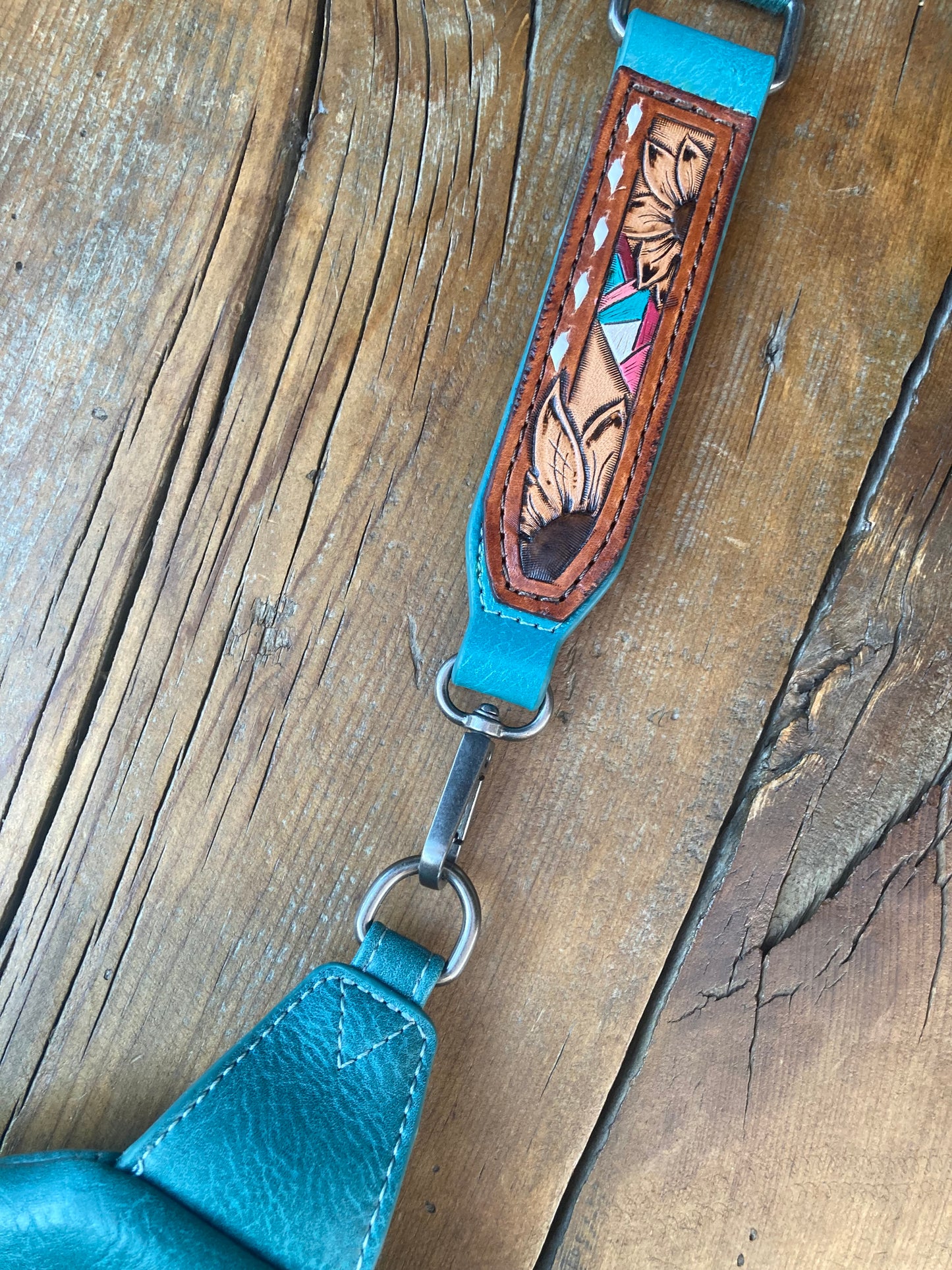 Sling crossbody bag/purse - turquoise
