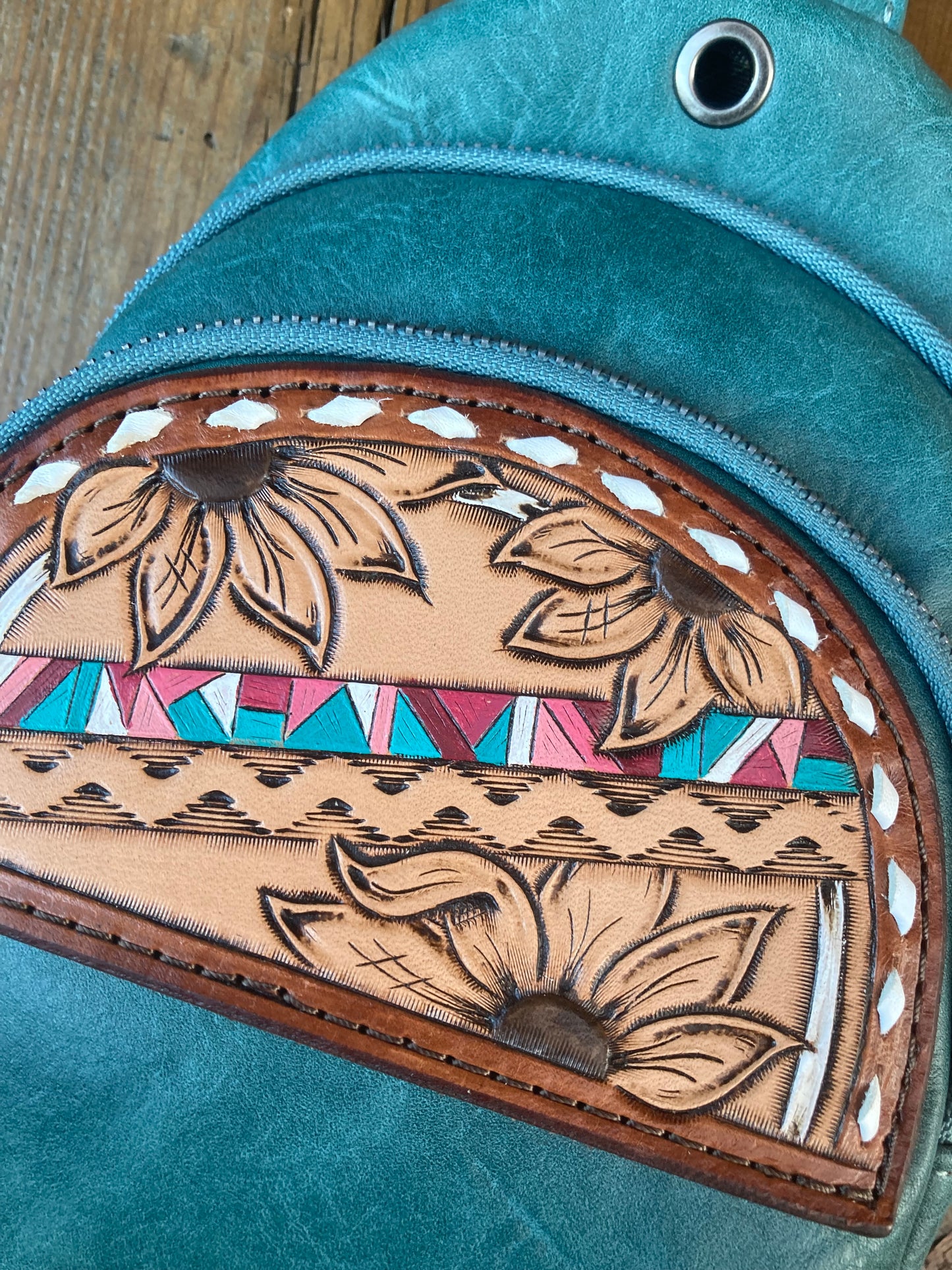 Sling crossbody bag/purse - turquoise