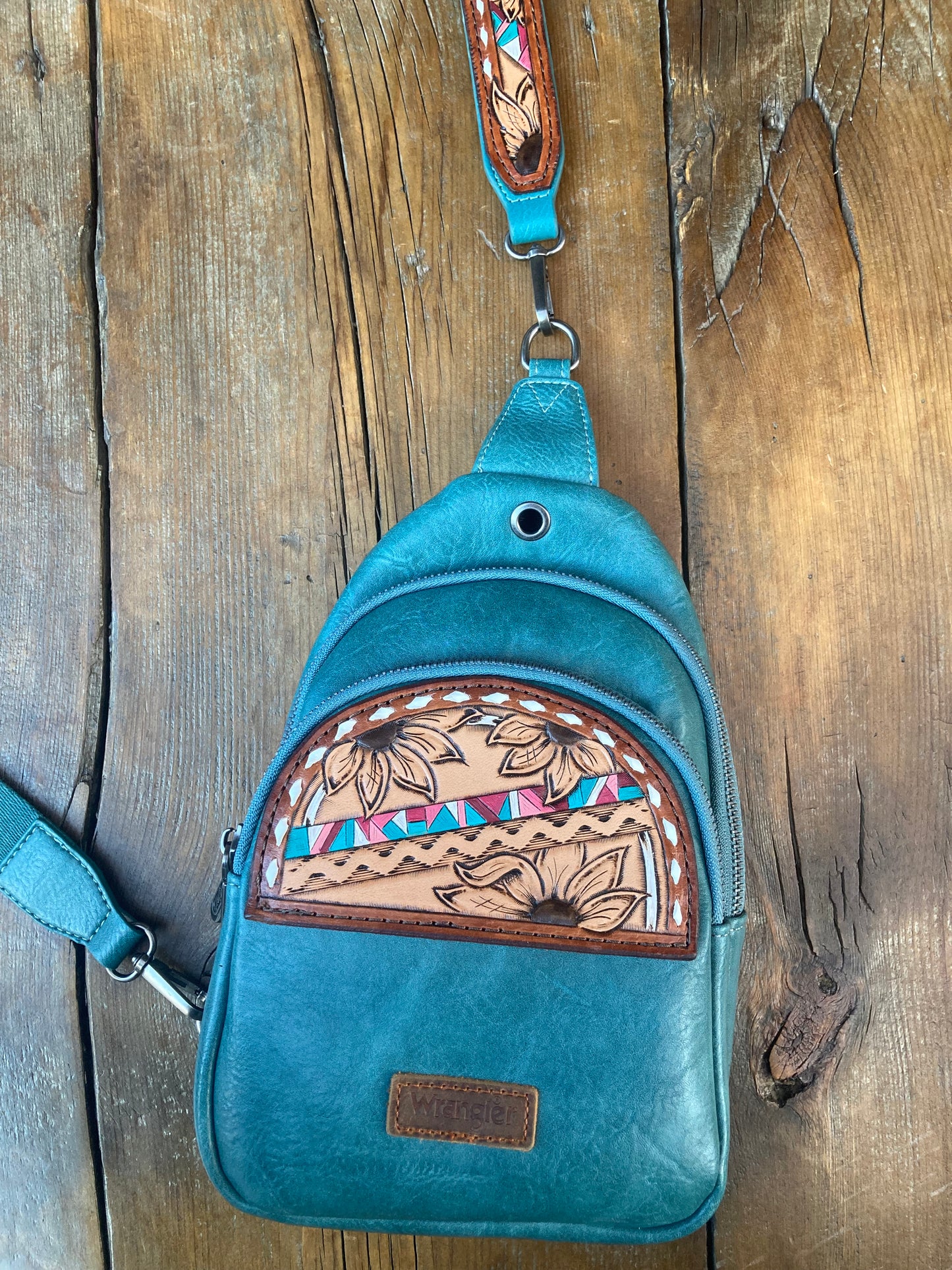 Sling crossbody bag/purse - turquoise