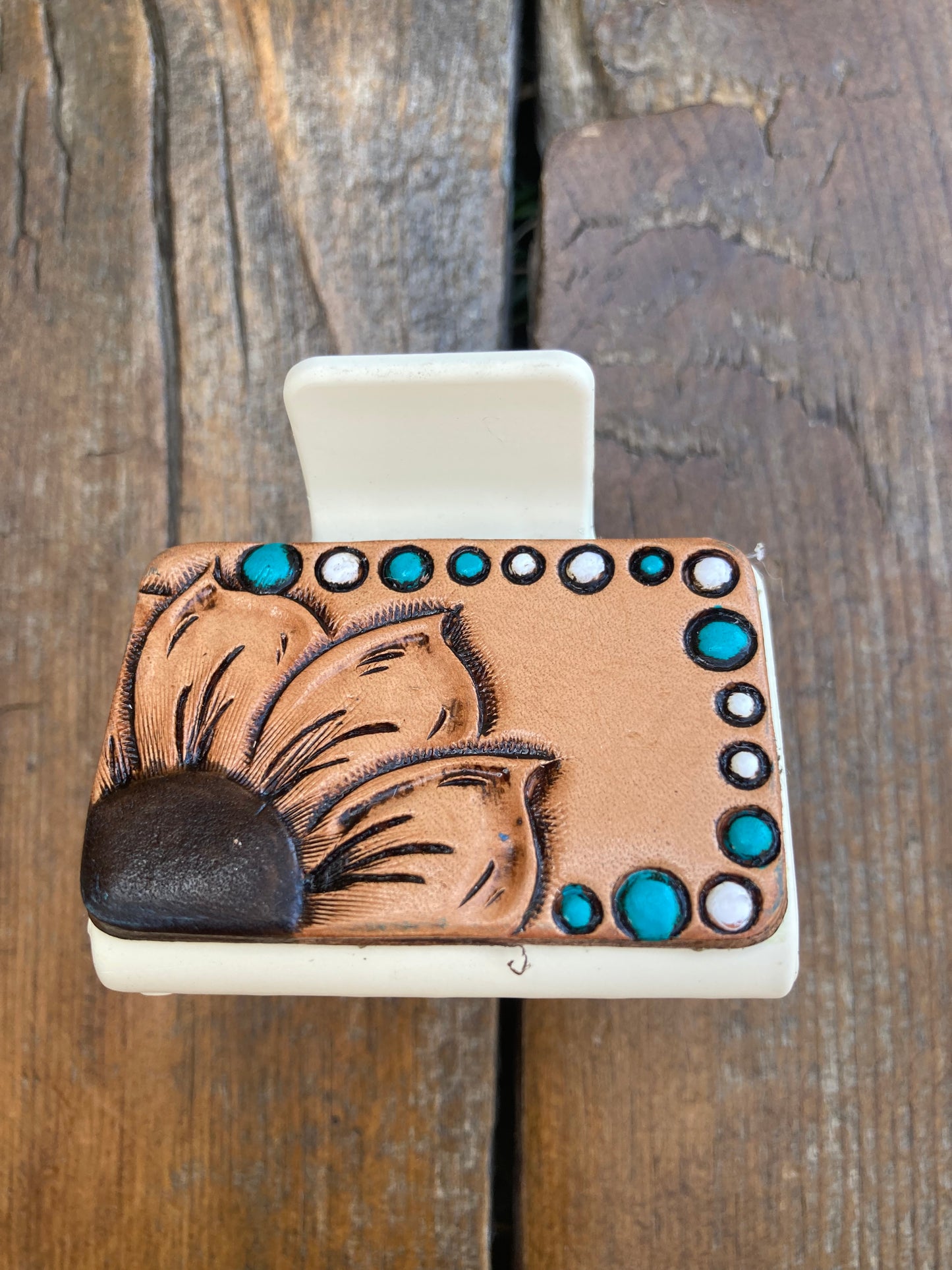 2” Hair clip/Claw sunflower and dots