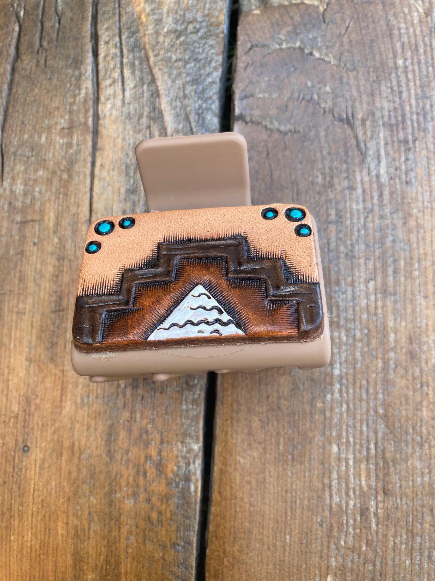 2” Hair clip/Claw clip with Aztec tooling