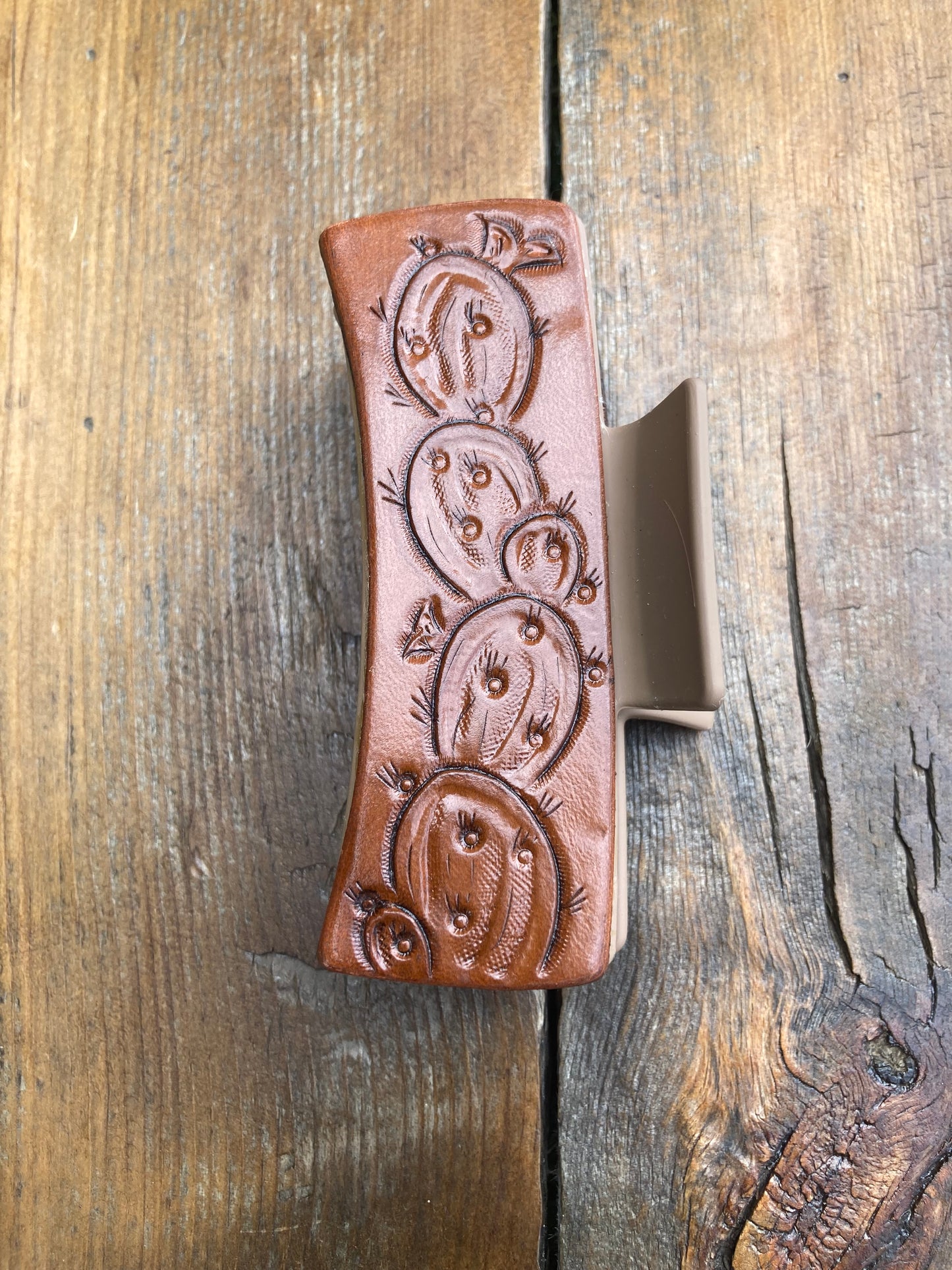 4” Hair clip/Claw clip with cactus