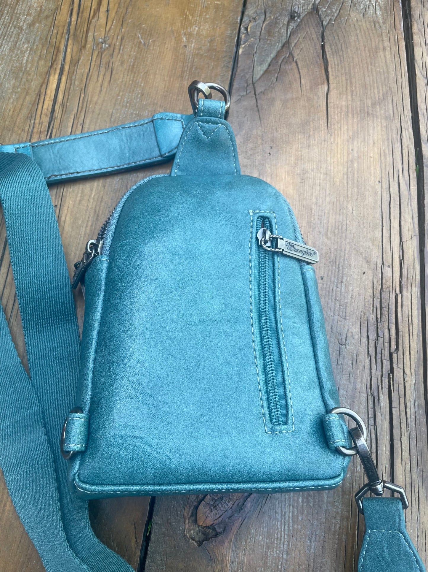 Small sling crossbody bag - turquoise