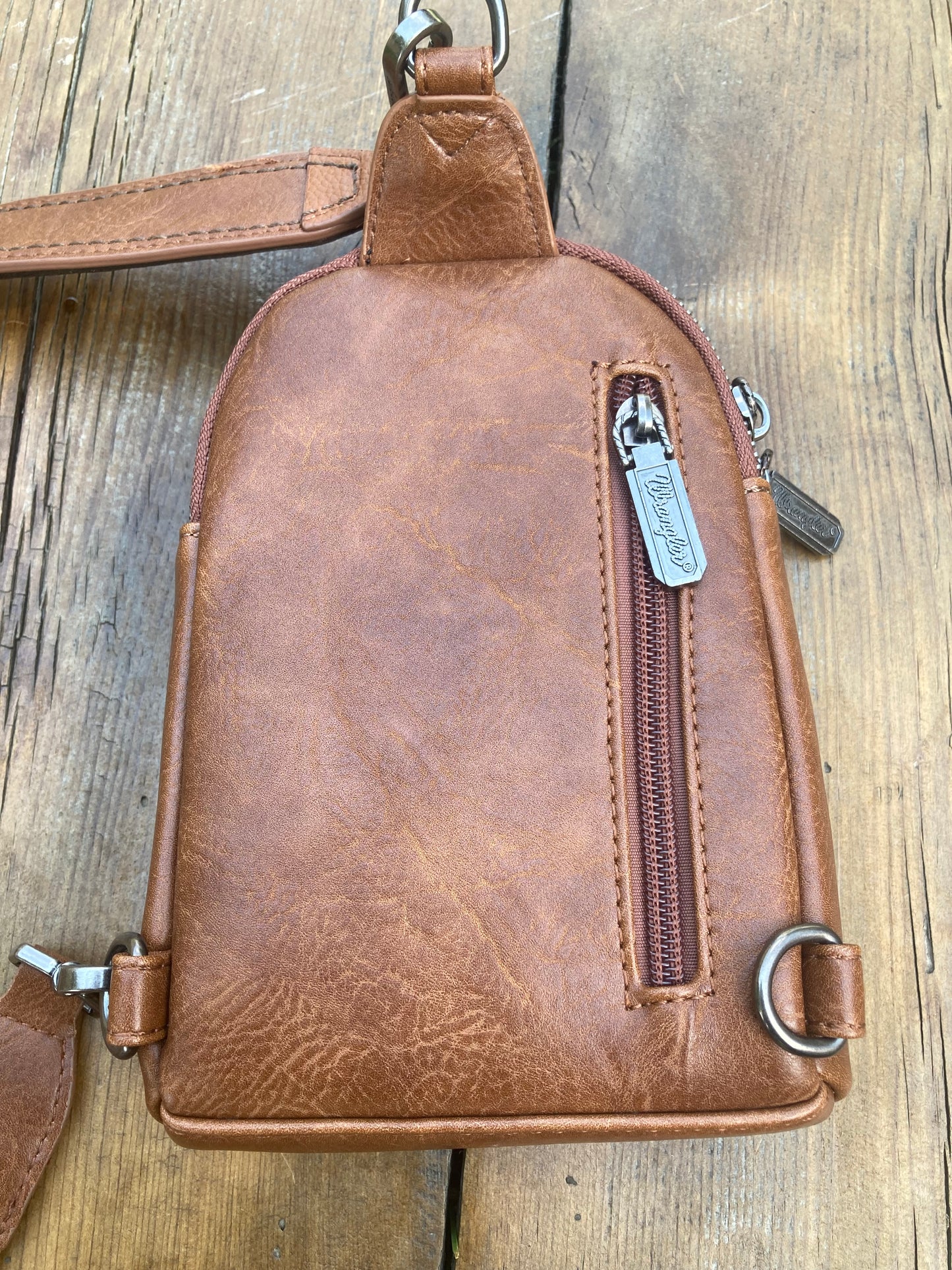 Small sling crossbody bag - brown with