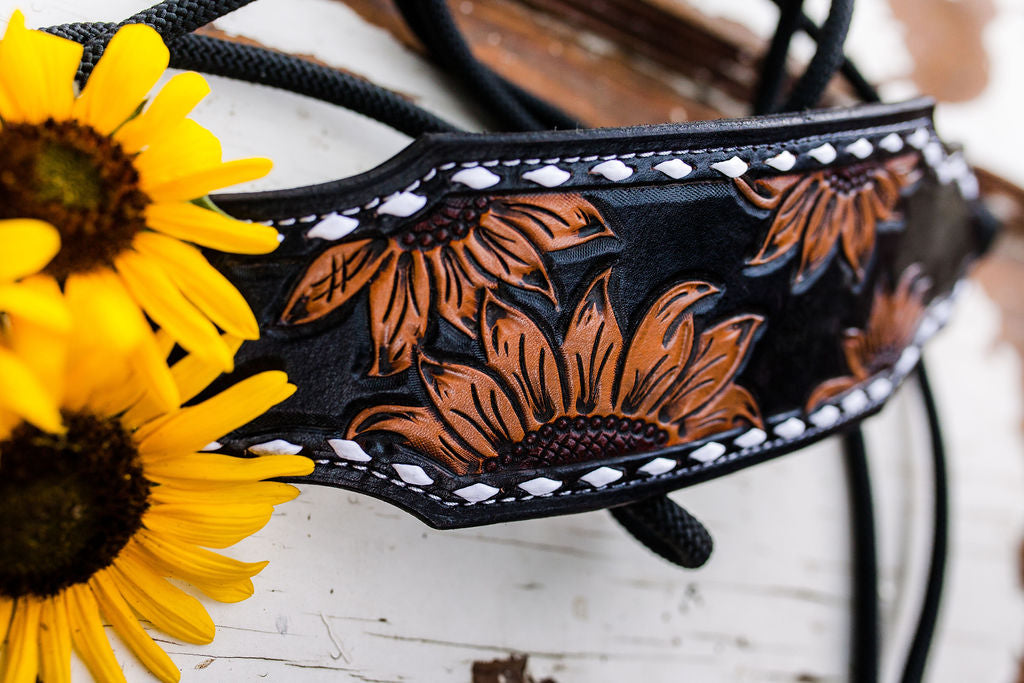 Sunflower Rope Halter - Black