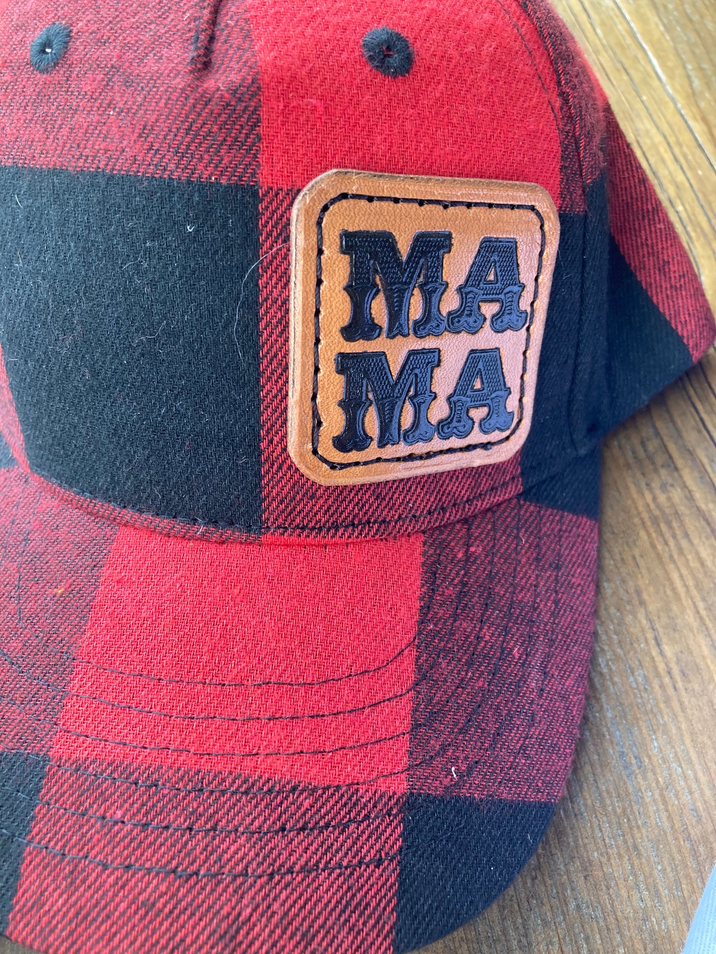 Mama ball cap - red plaid