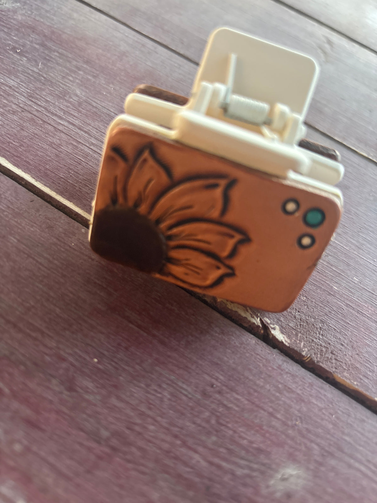 2” Hair clip/Claw sunflower and dots