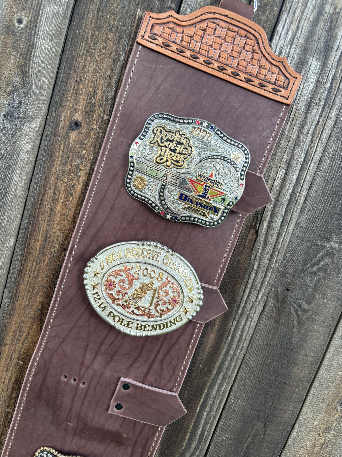 Buckle holder dark brown 5 spots