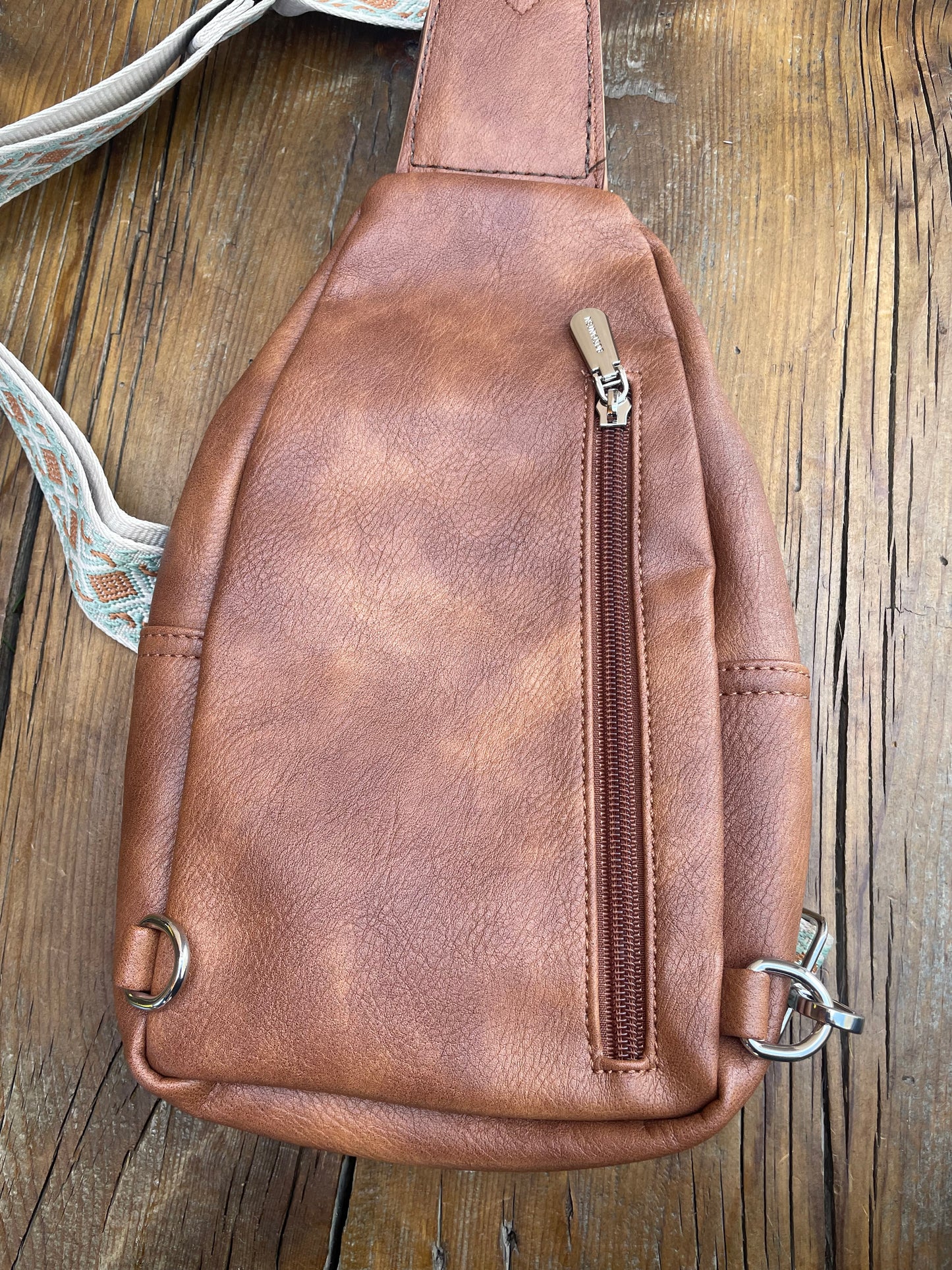 Sling crossbody bag brown