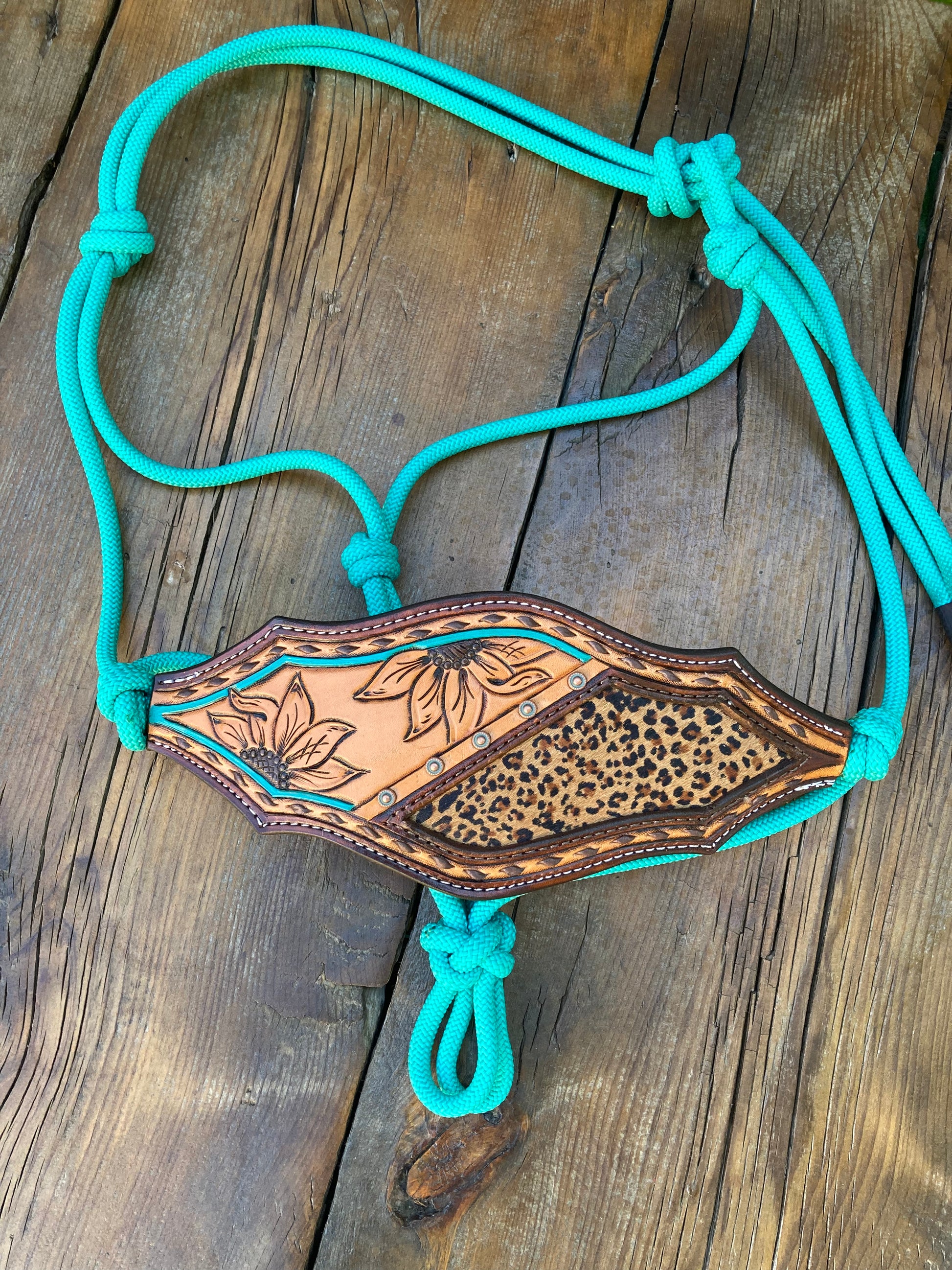 Custom Handmade Cheetah Print Bronc Halter