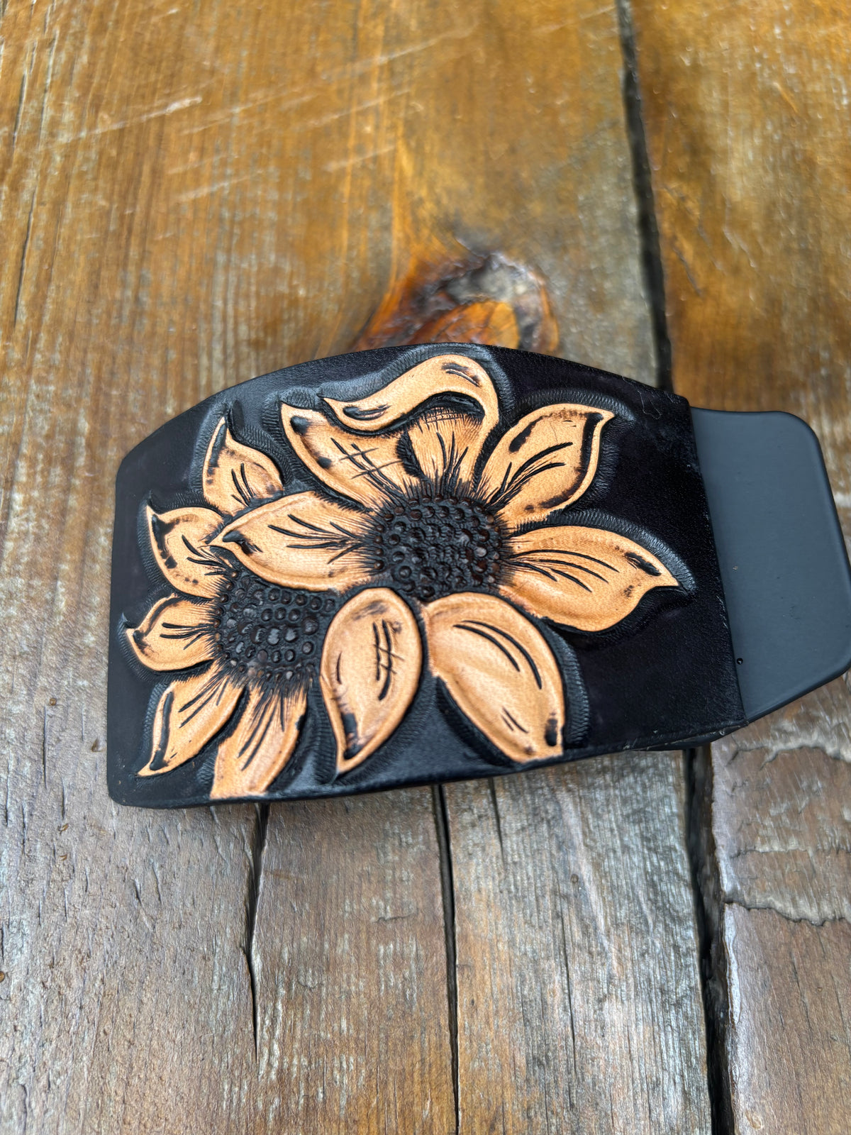 Rectangle claw clip black background 2 flower
