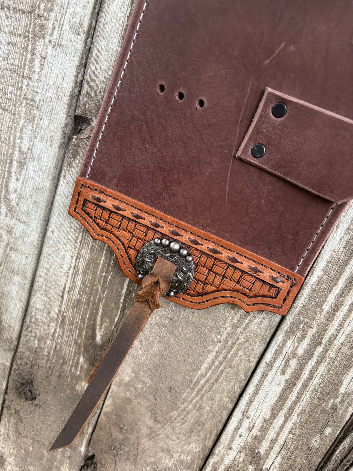 Buckle holder dark brown 10 spots