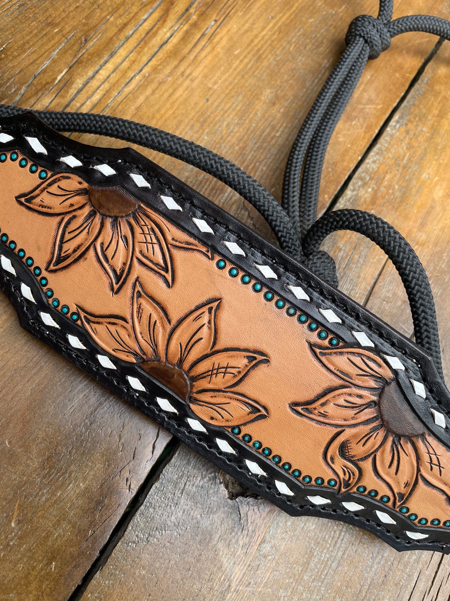 Sunflower Rope Halter - Black
