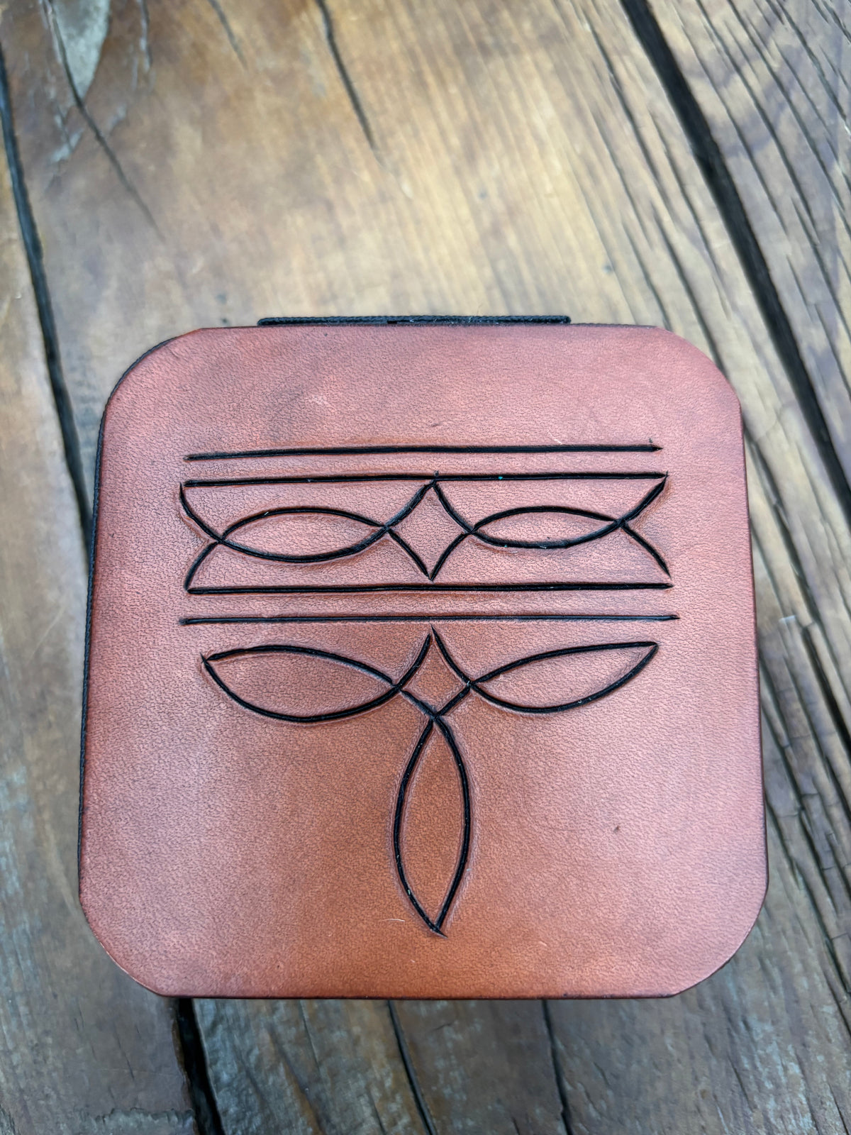 Mini Travel Jewelry Box boot stitch