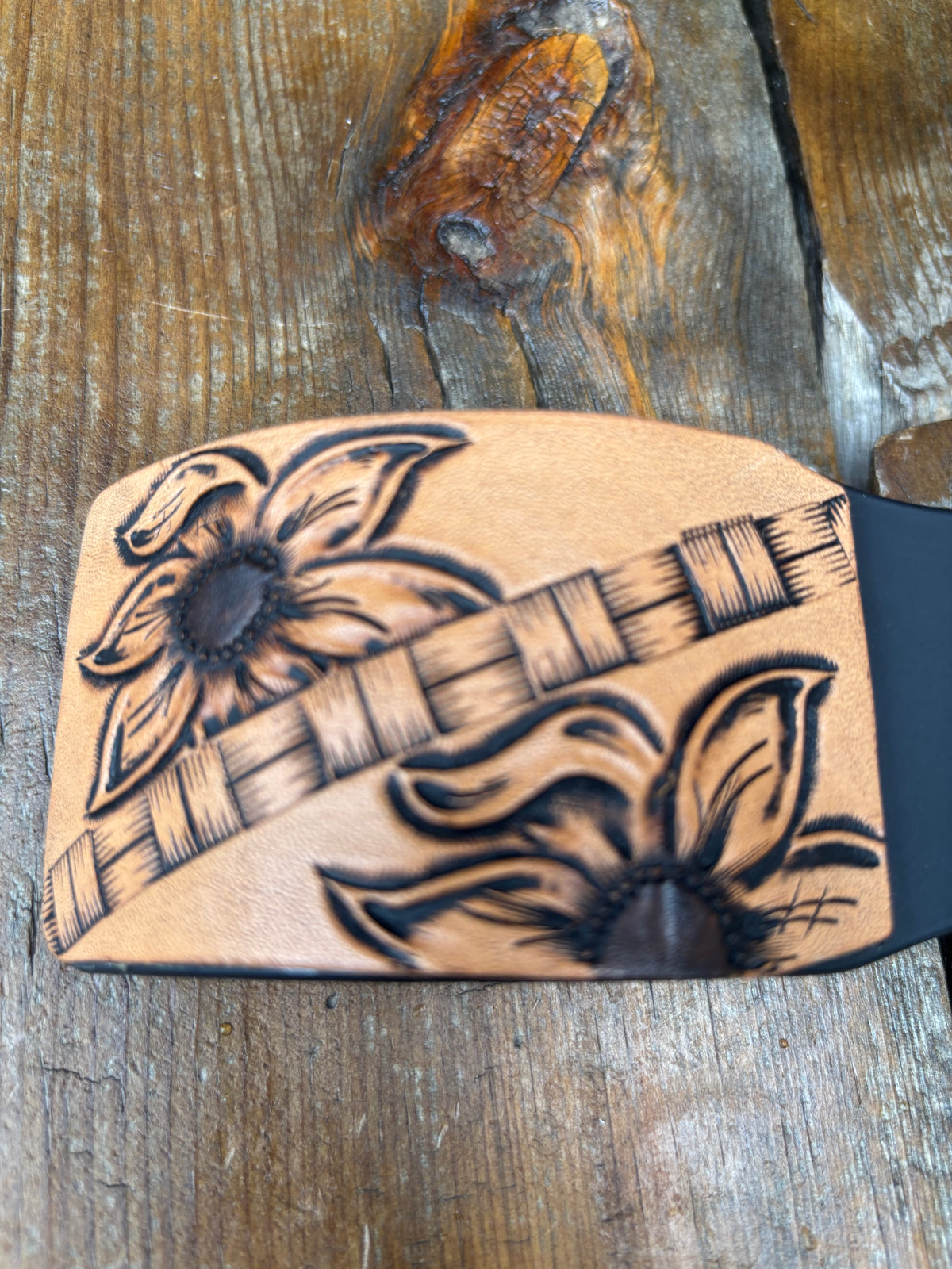 Rectangle claw clip flowers/basket weave