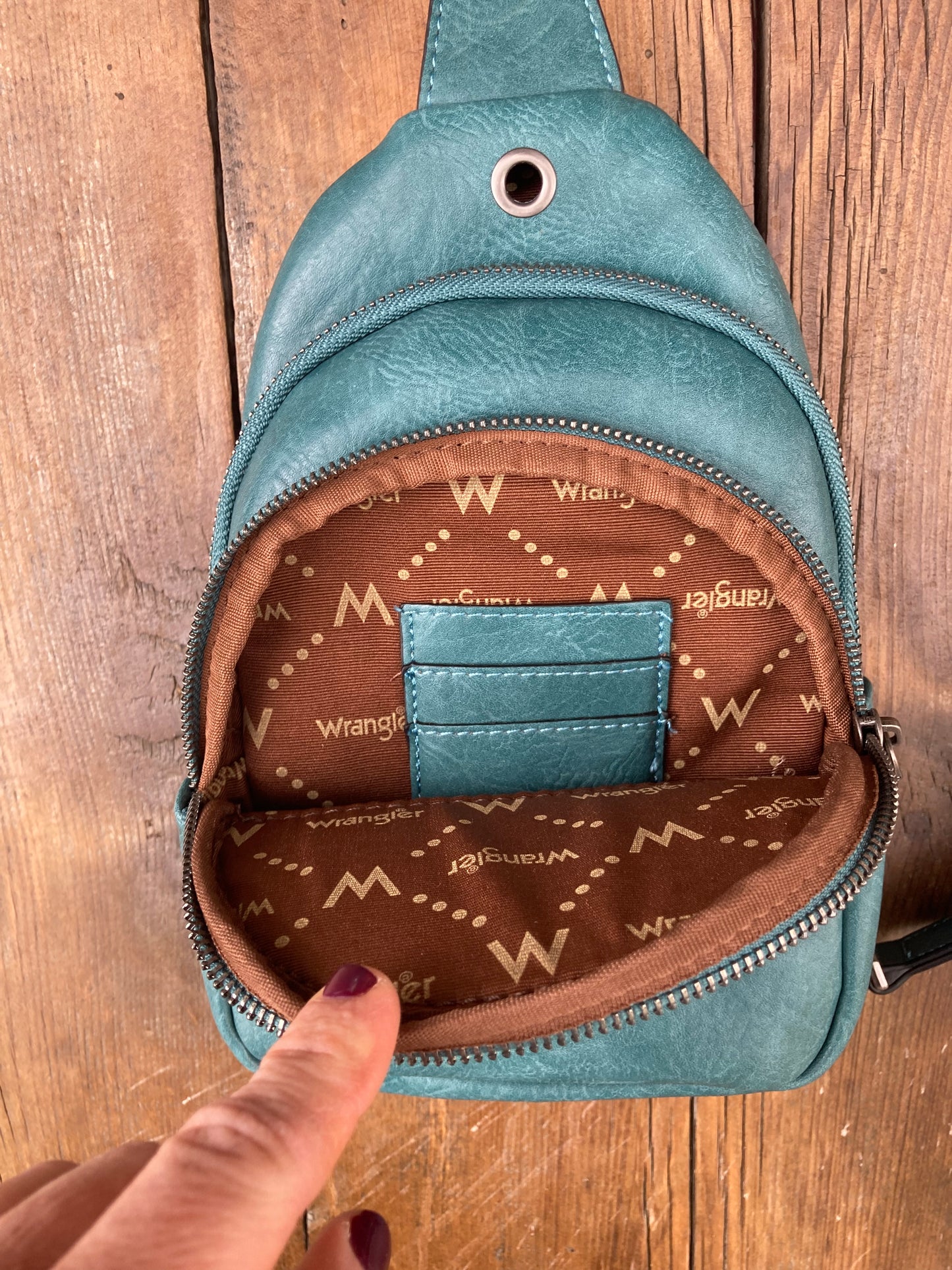 Sling crossbody bag/purse - turquoise