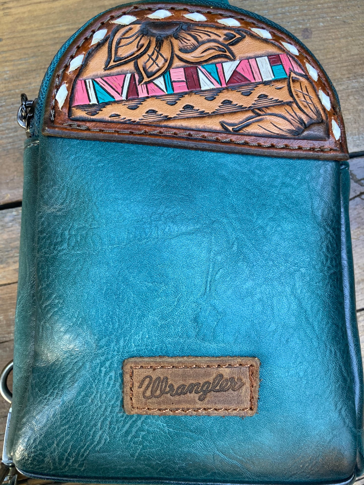 Small sling crossbody bag - turquoise