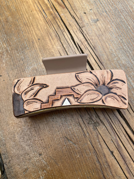 4” Hair clip/Claw clip sunflowers & Aztec
