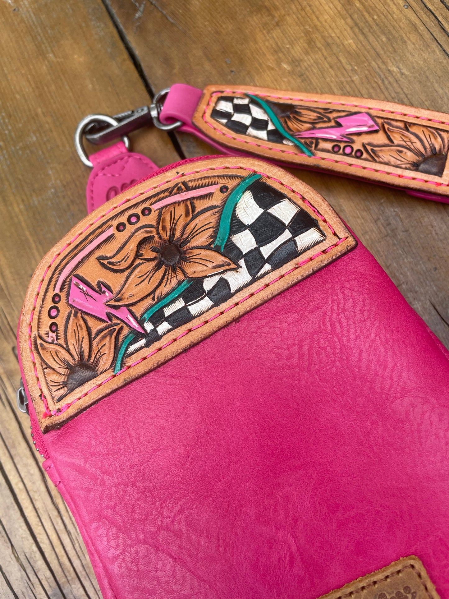 Small sling crossbody bag - pink