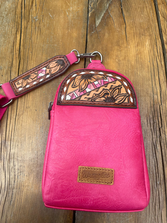 Small sling crossbody bag - pink