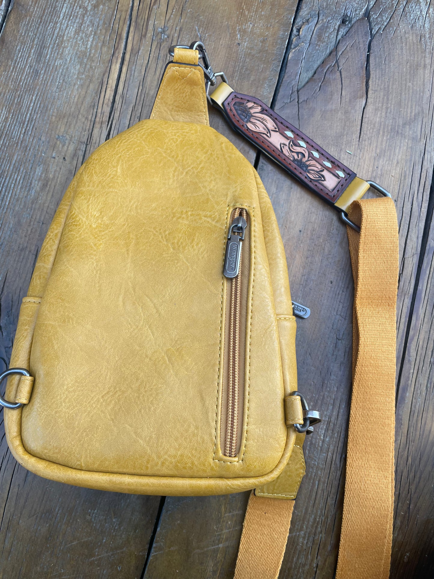 Sling crossbody bag - yellow sunflowers