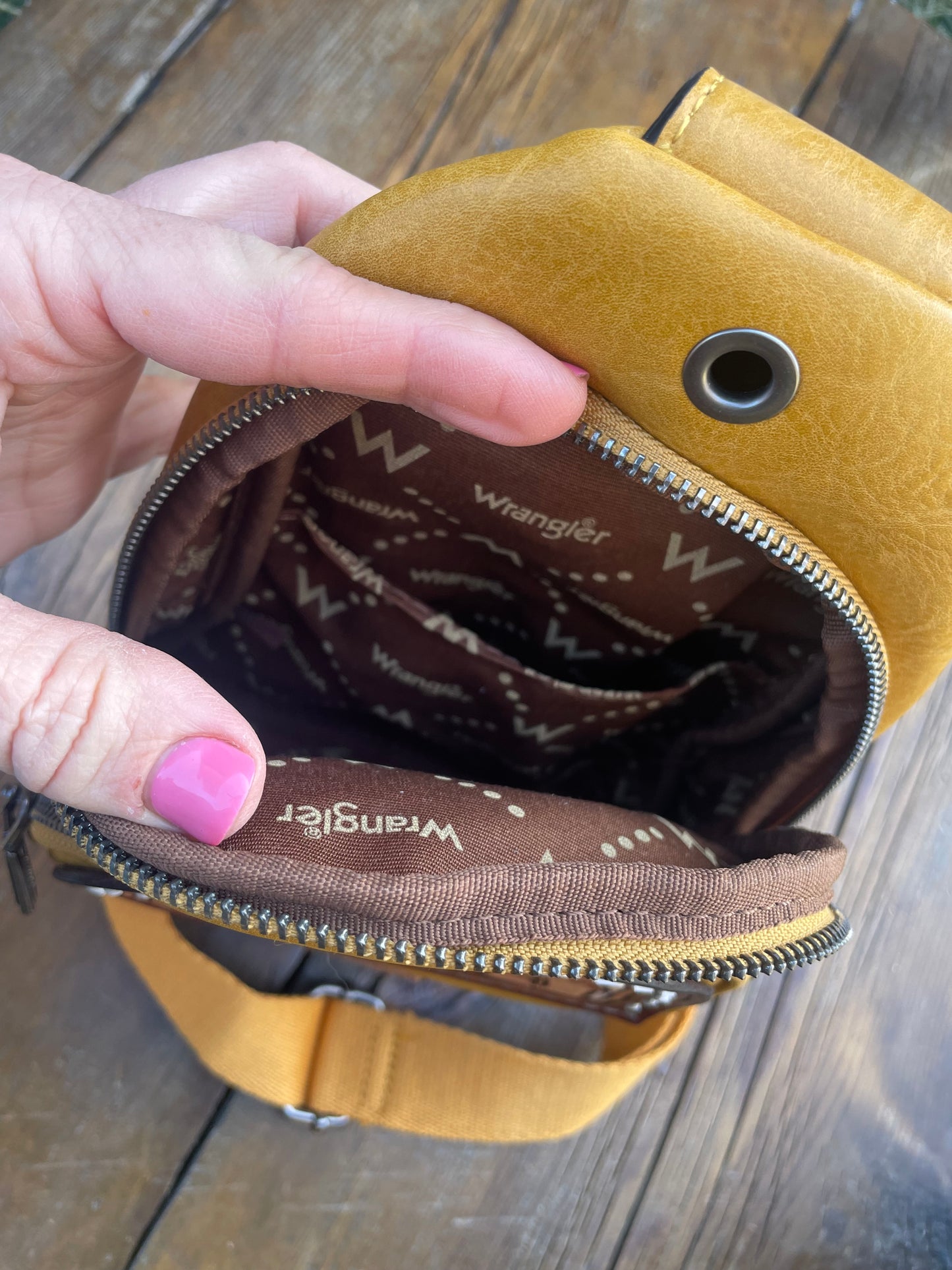 Sling crossbody bag - yellow sunflowers