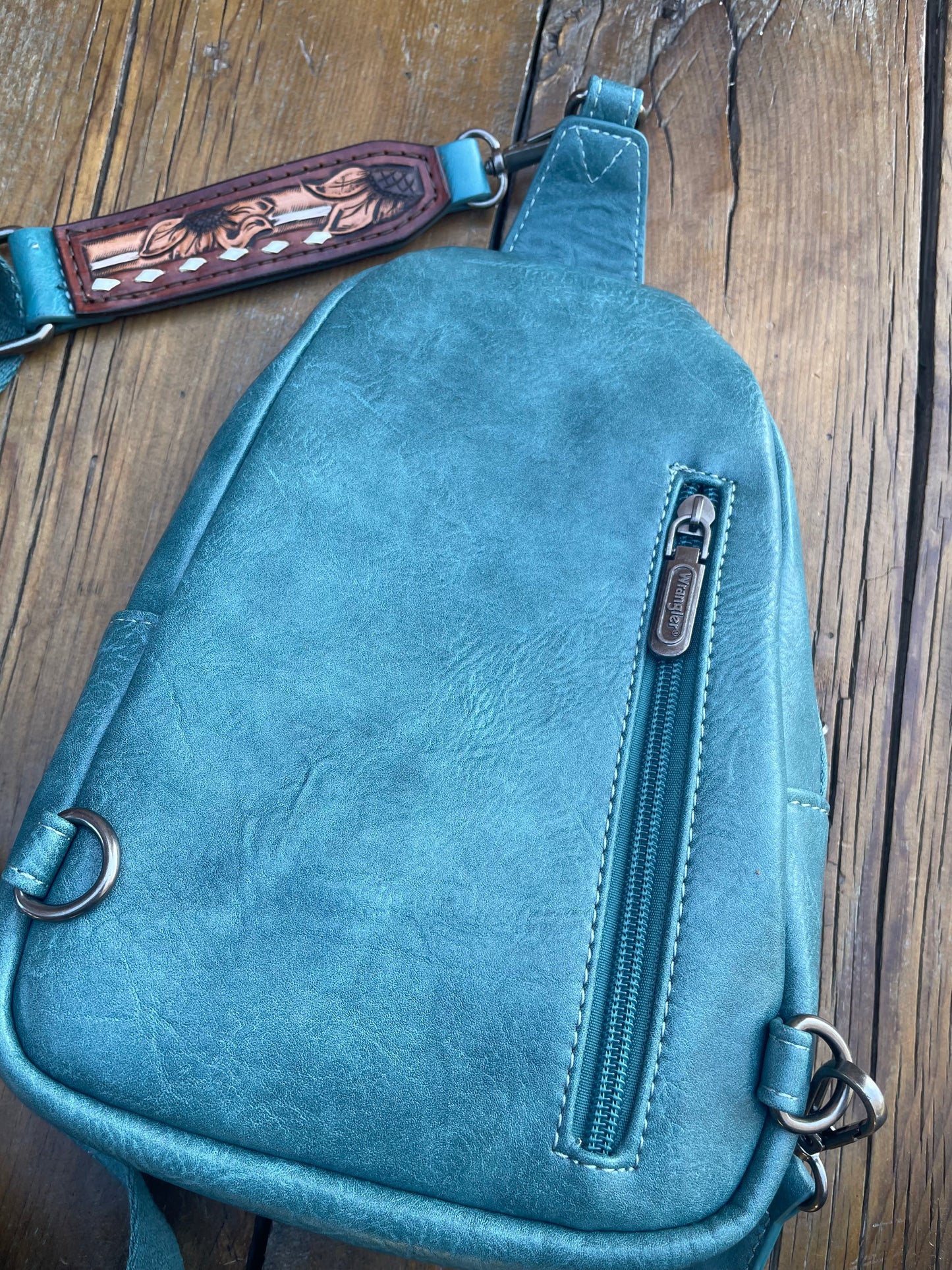 Sling crossbody bag/purse - turquoise