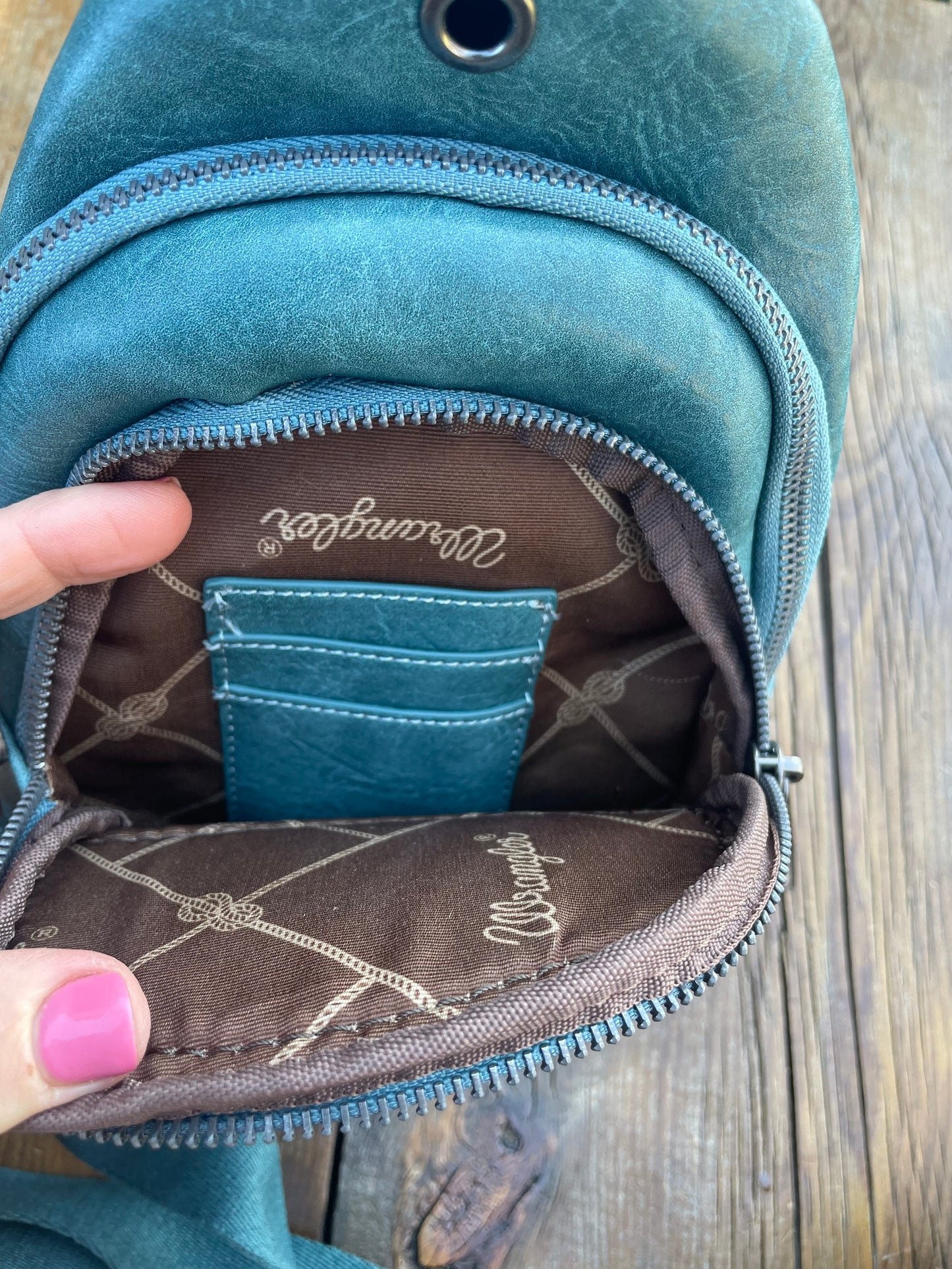 Sling crossbody bag/purse - turquoise