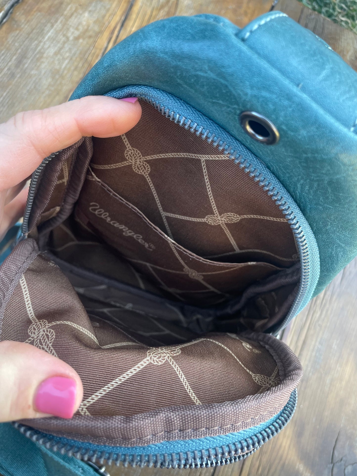Sling crossbody bag/purse - turquoise