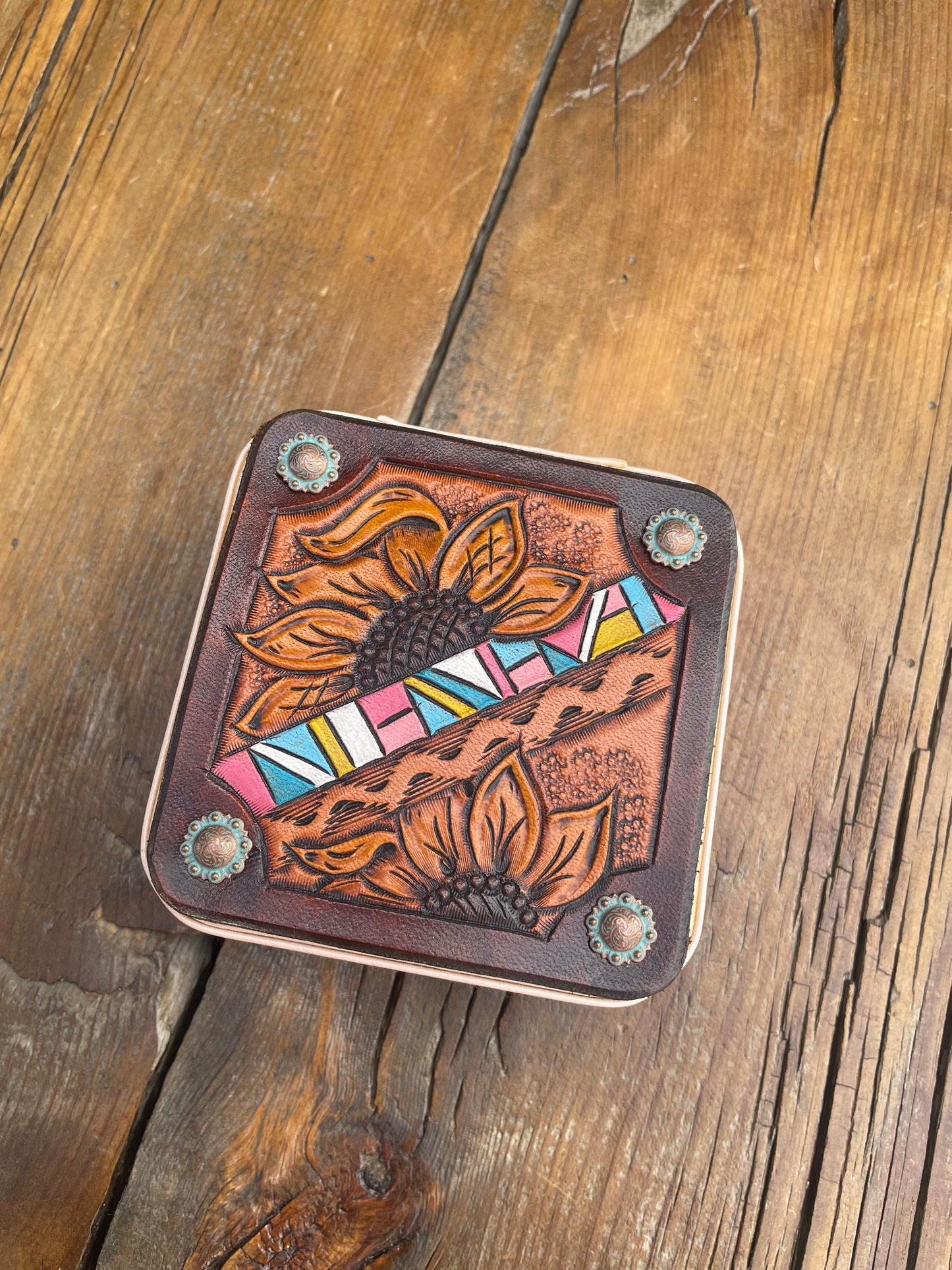 Mini Travel Jewelry Box yellow/pink/blue