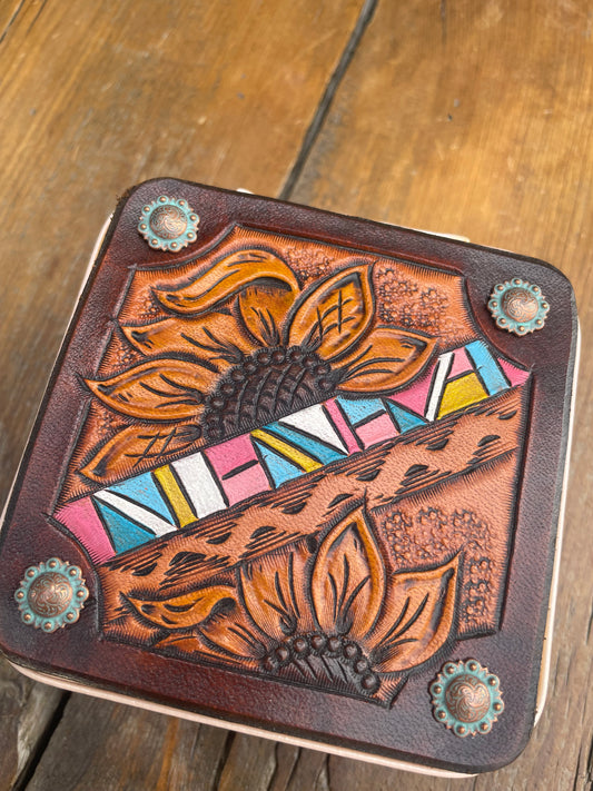 Mini Travel Jewelry Box yellow/pink/blue