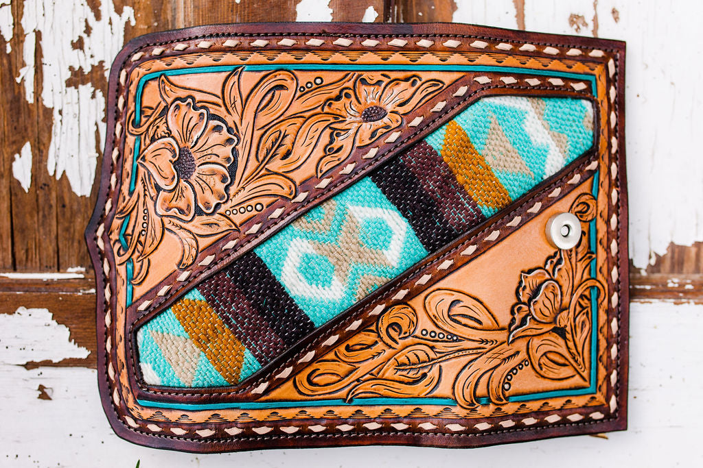 Women's Tri Fold Wallet - Turquoise #2